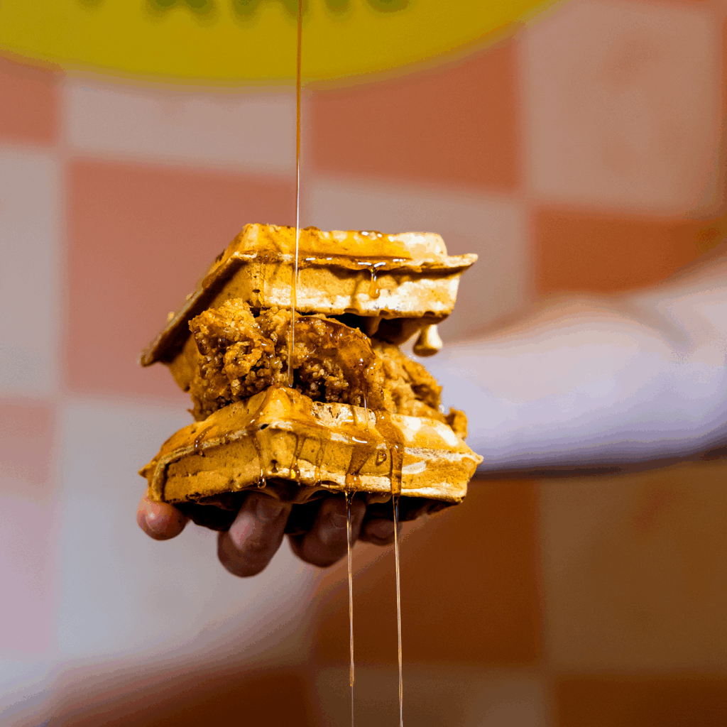 Waffles Drenched in Syrup