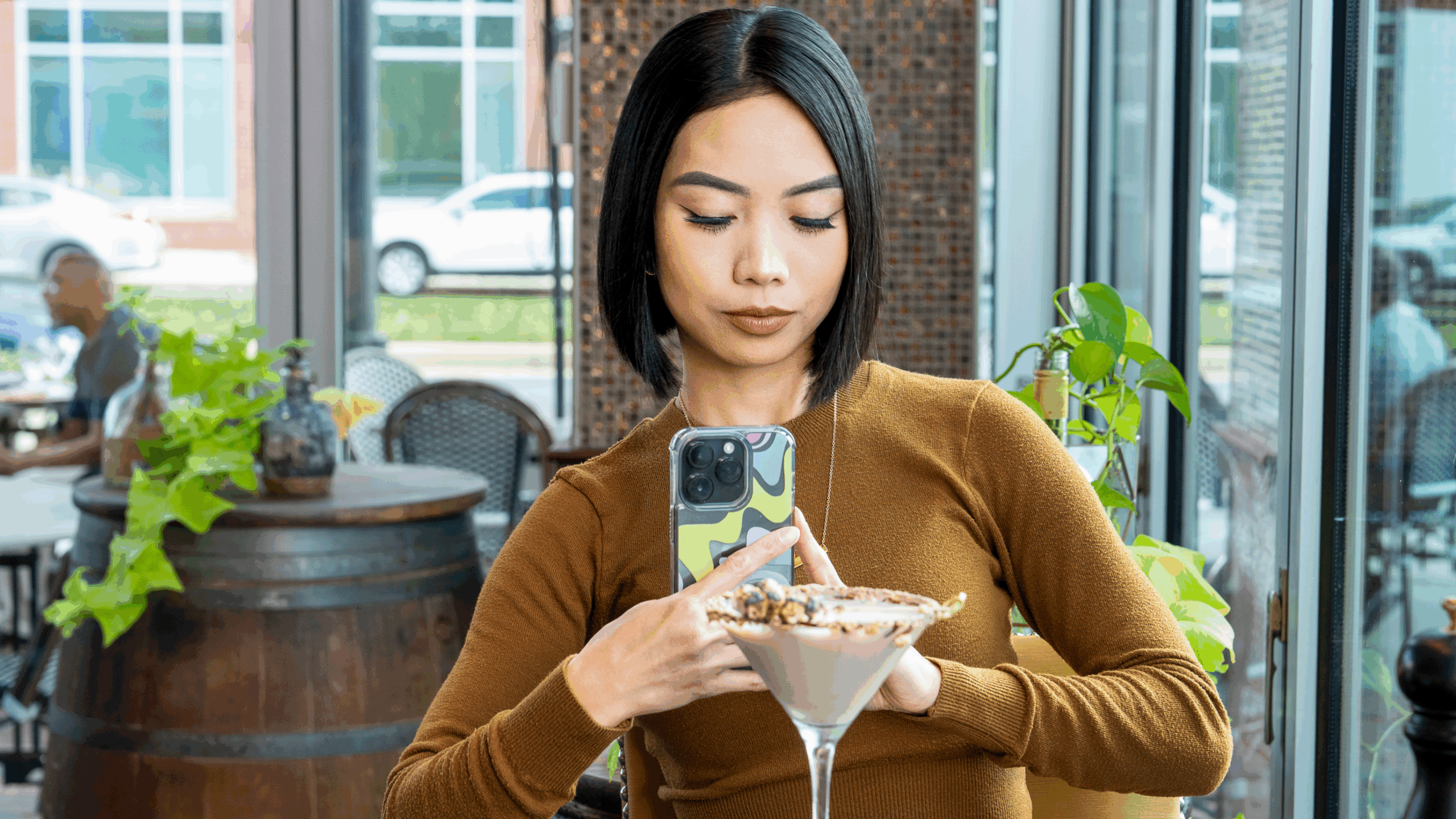 Social Media Content Creation of Carla taking a photo