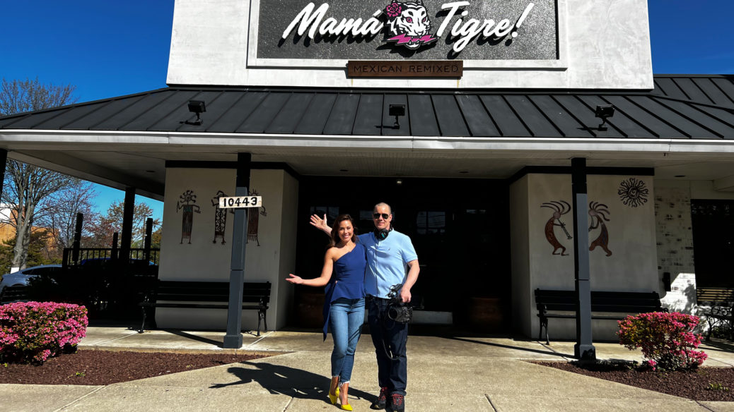 Content Creation at Mama Tigre - Producer and Videographer in front of the restaurant