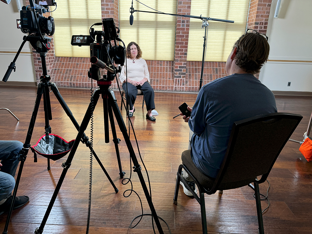 Interview setup of the manager of the Amherst House in Columbia MD