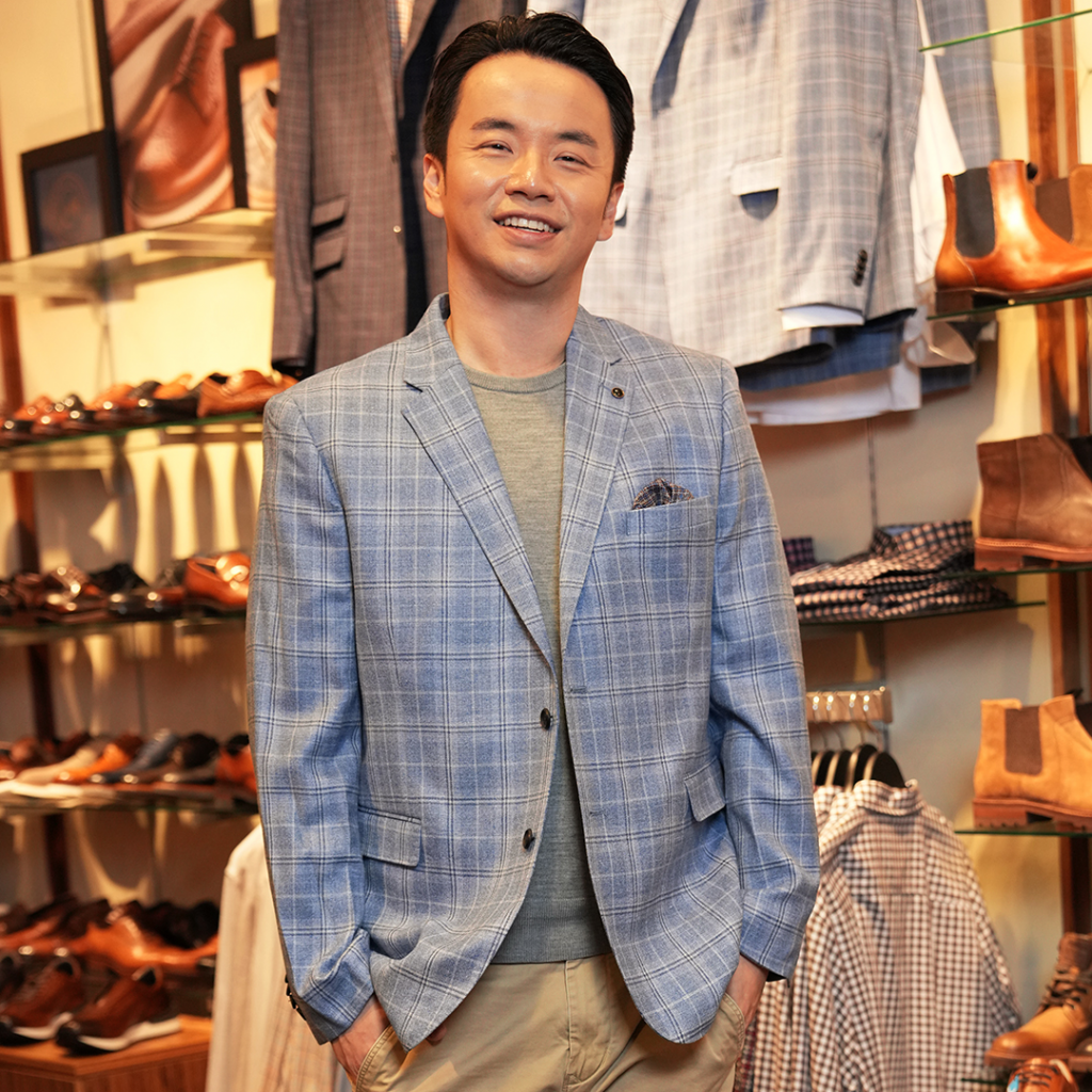 Man In Blazer shopping in store